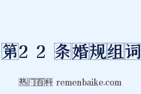 第22条婚规组词是什么意思的图片